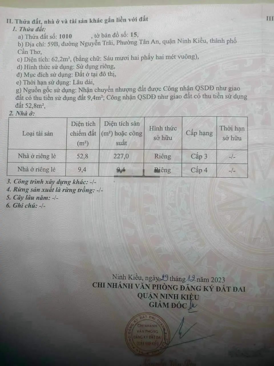 Bán nhà mặt tiền đường Nguyễn Trãi, cập vách trường mầm non Hoàng Anh, P Tân An, Q Ninh Kiều, TPCT