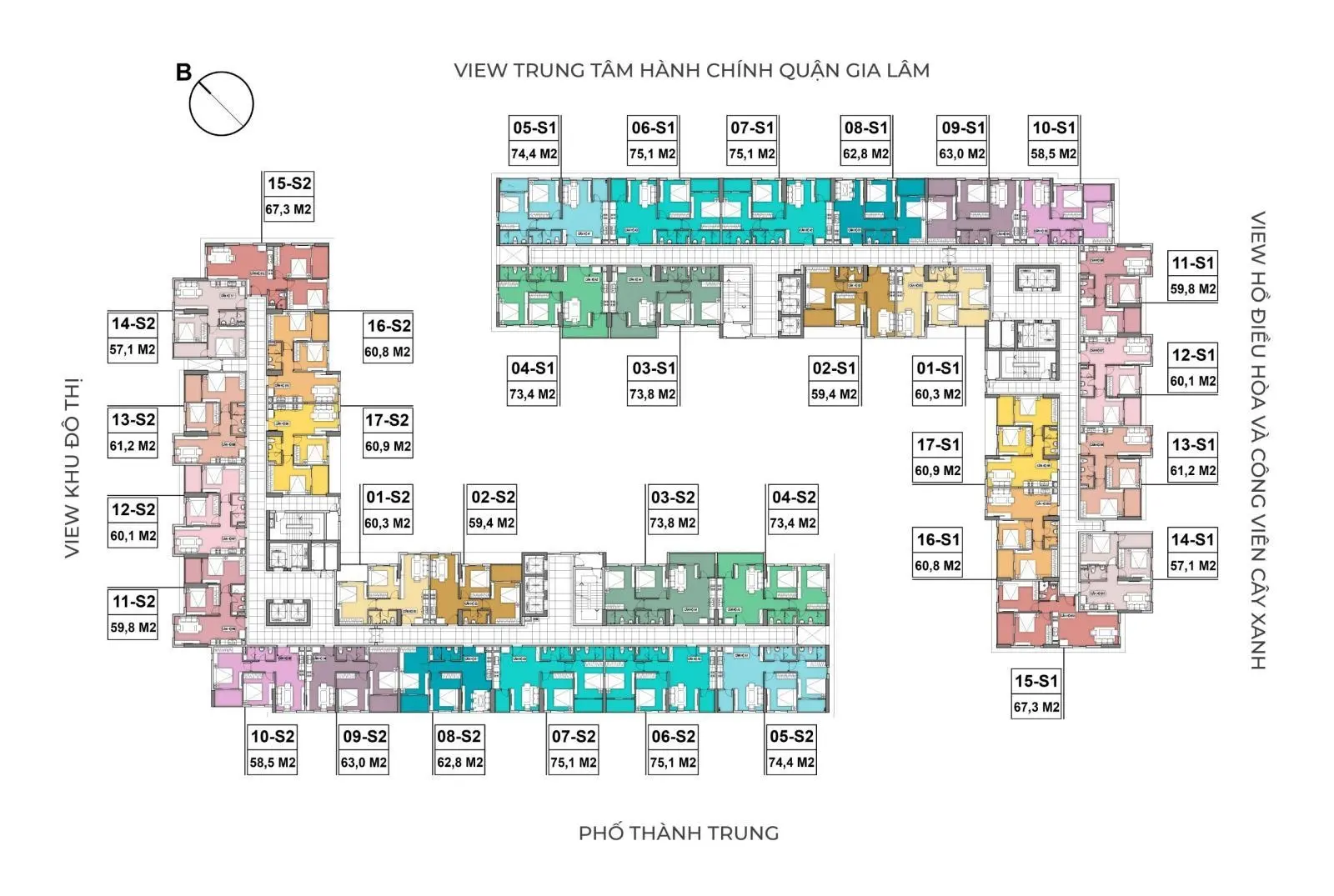 Bán căn hộ 75m2 Hanhomes Blue Star tầng cao view hồ điều hoà và quận uỷ Gia Lâm - Sẵn sổ về ở ngay