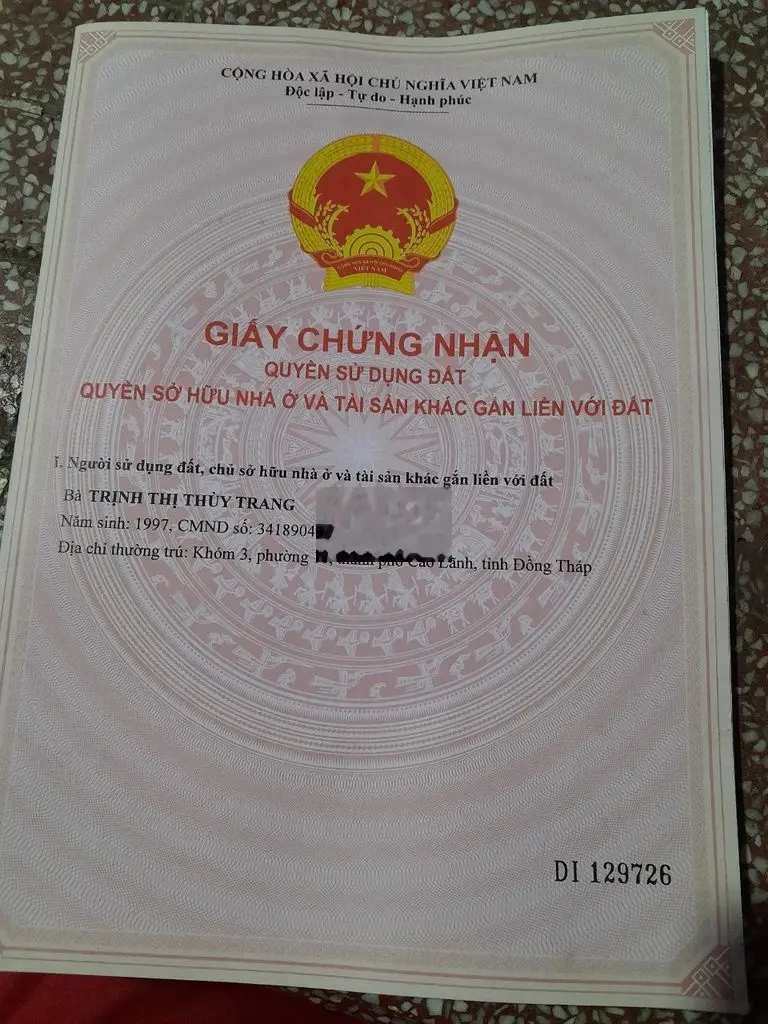 Bán đất gần cầu ba sao cụt - gần chợ thống linh (hẻm dt.856)