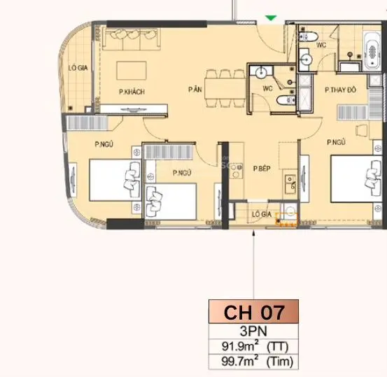 Độc quyền 3PN Opus One chỉ 7,642 tỷ. Bàn giao full nội thất liền tường