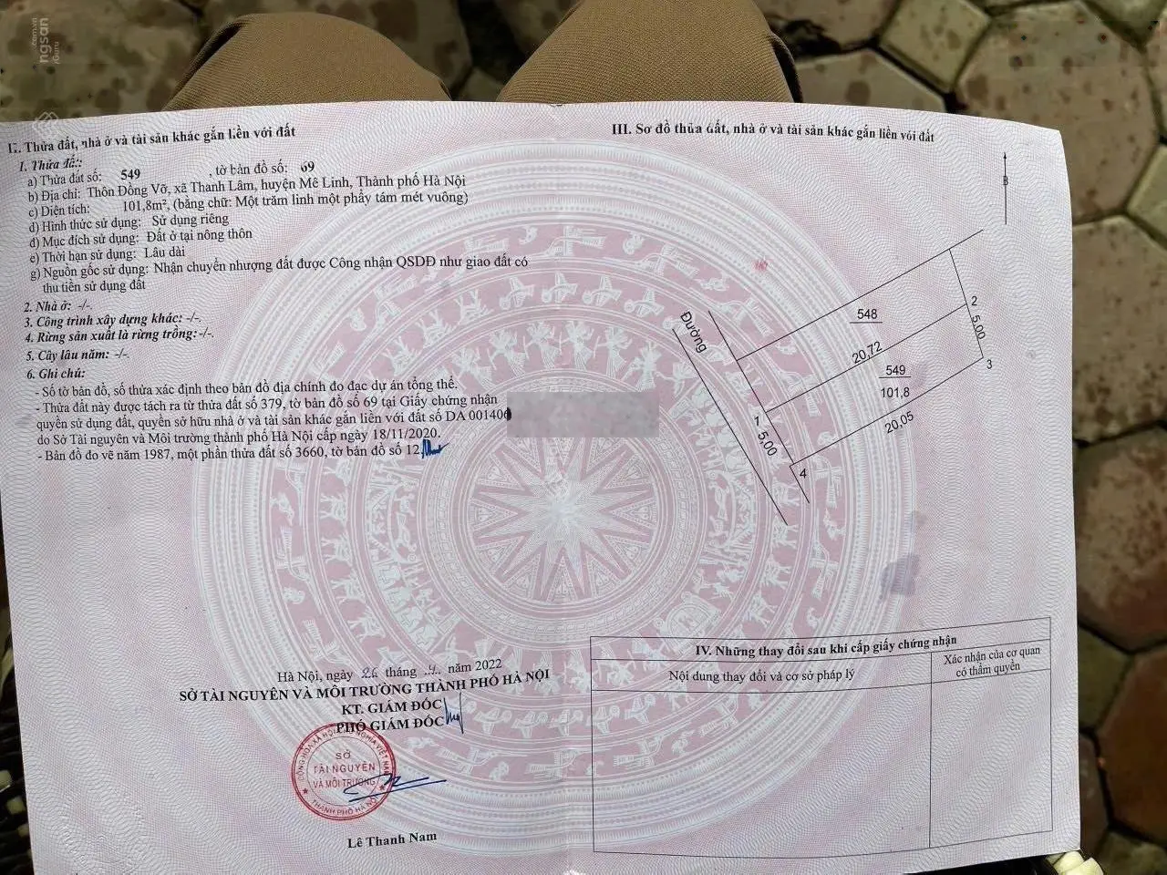 Bán đất tại xã Thanh Lâm, Mê Linh, bán đất tại xã Thanh Lâm, Mê Linh, Hà Nội, 3 tỷ vnd, 101.8 m2