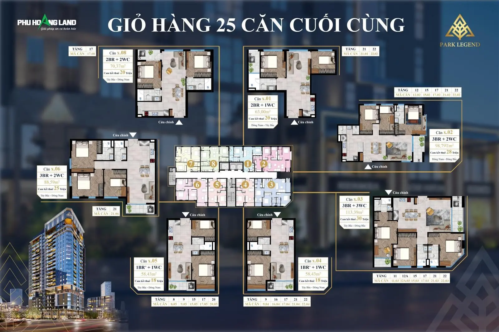 Độc quyên 12 căn 3PN Park Legend mua chủ đầu tư chiết khấu từ 4 - 6%.