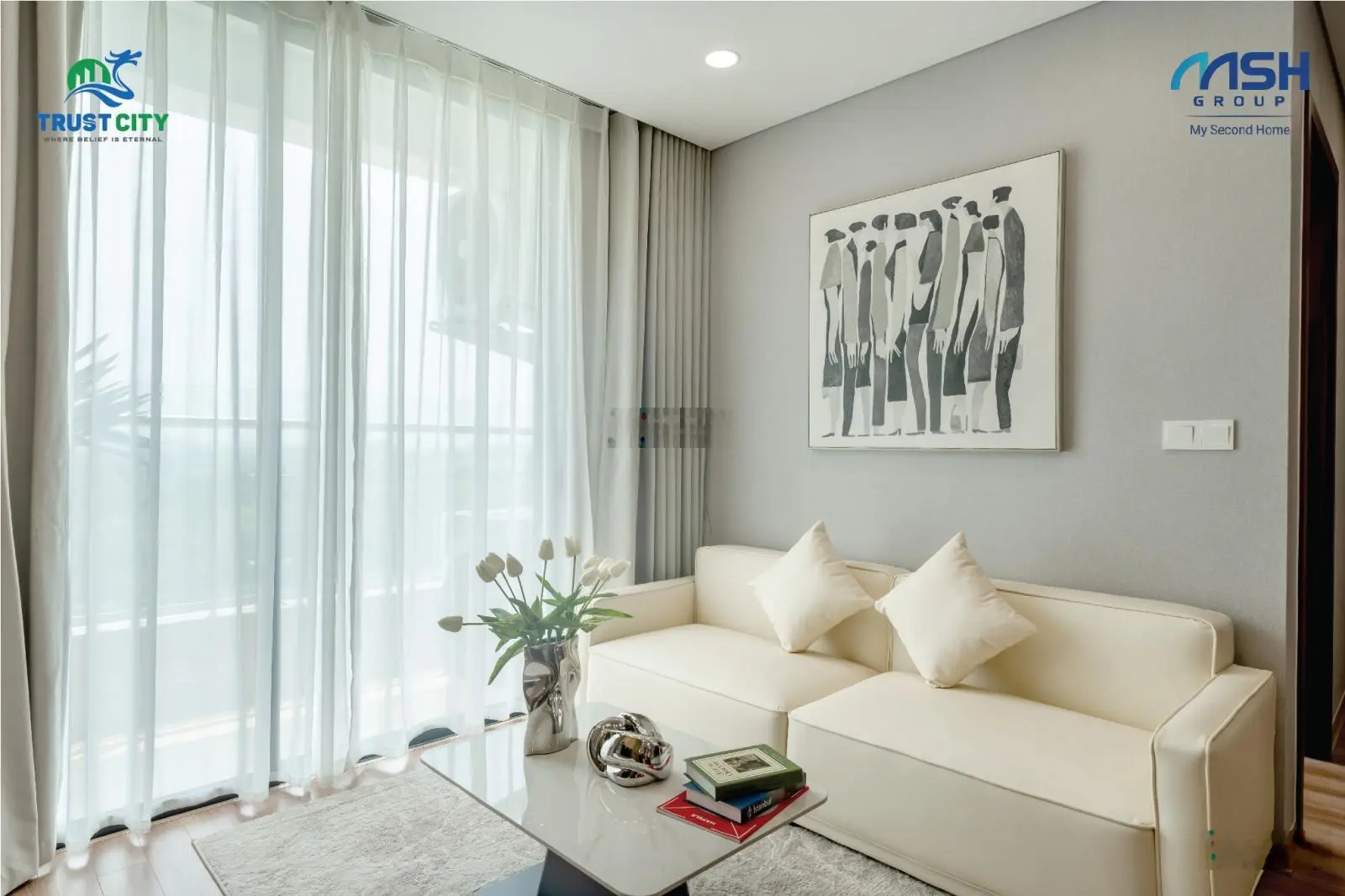 Căn góc ngoại giao 66,5m2 - 2PN - 2WC, ban công Đông Nam, cửa Tây Bắc
