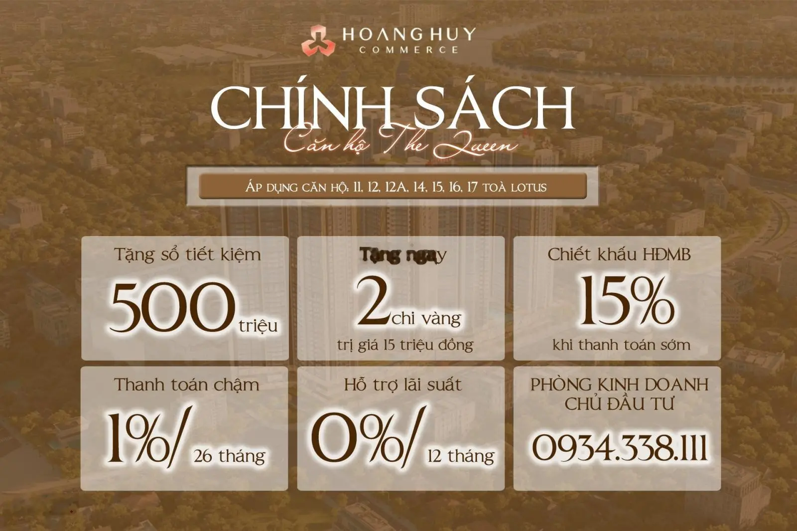 Chiết khấu hơn 800 triệu căn hộ 1,5 phòng ngủ tại Hoàng Huy Commerce