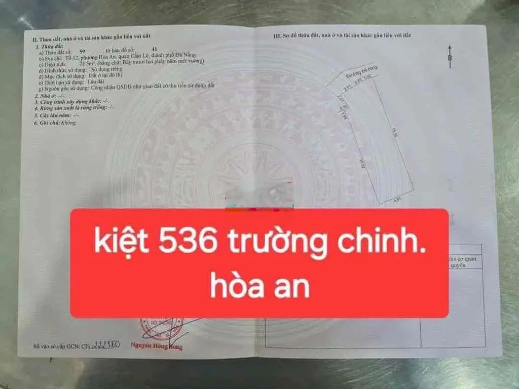 Đất kiệt 536 Trường Chinh rẻ nhất Đà Nẵng