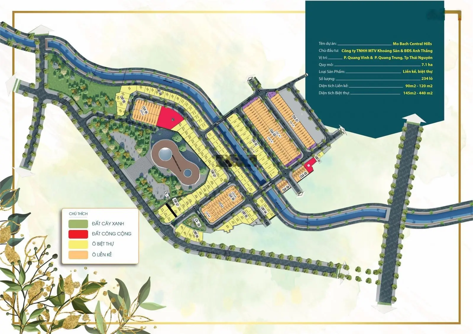 Tôi chính chủ lô đất OLK6.133 KĐT Mỏ Bạch Centrall Hill - Thiên Lộc, Tp Thái Nguyên, giá cực rẻ