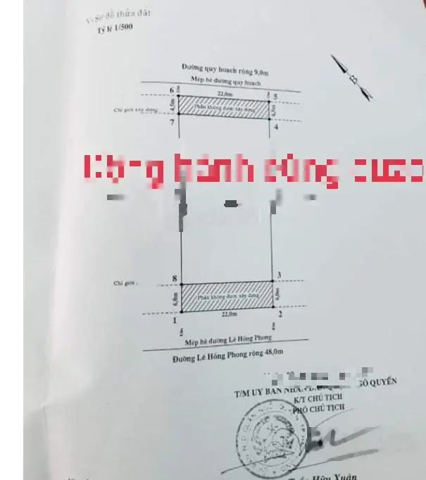 Bán mặt đường Lê Hồng Phong - 576m2 - cạnh Honda Quế Khoa - hai mặt tiền