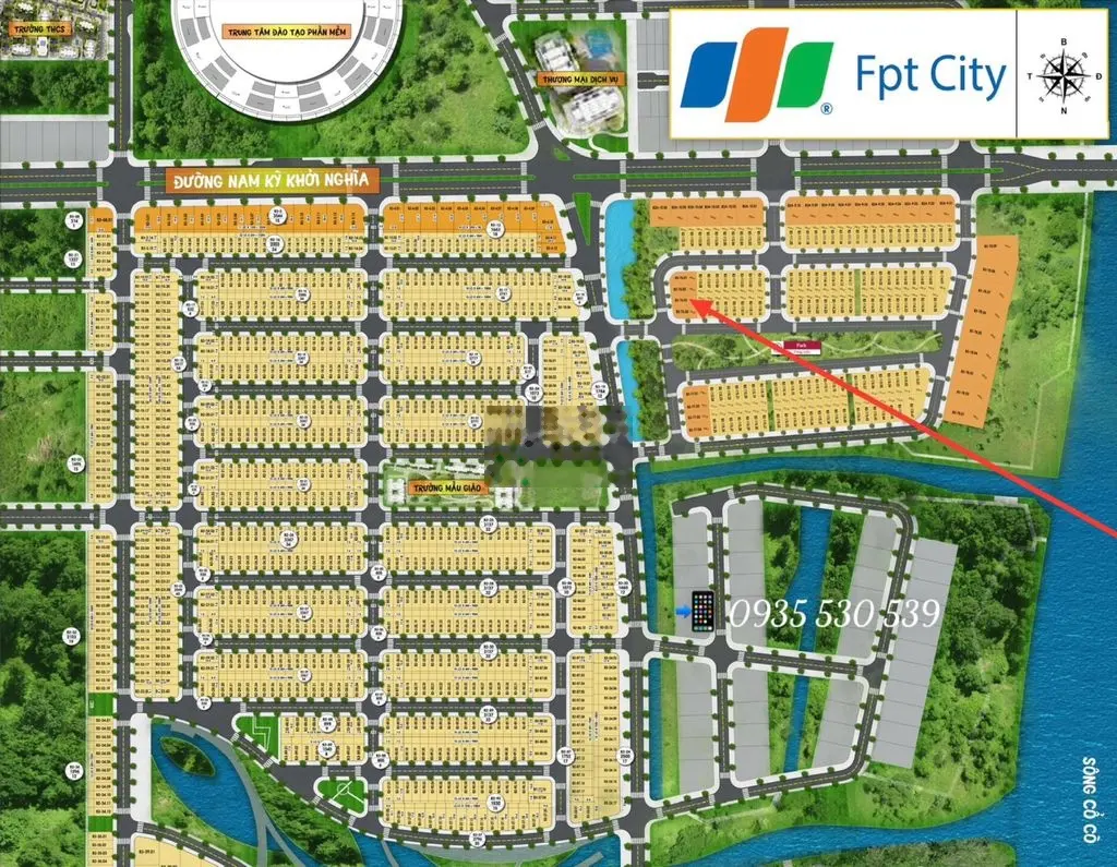 Bán Lô đất FPT 146m2 mặt tiền 8m, Gần Sông view Công Viên 31tr/m2