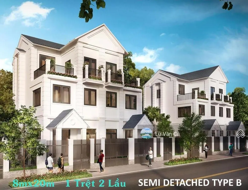 Biệt thự song lập nhìn sông 8x20m, giá 24 tỷ