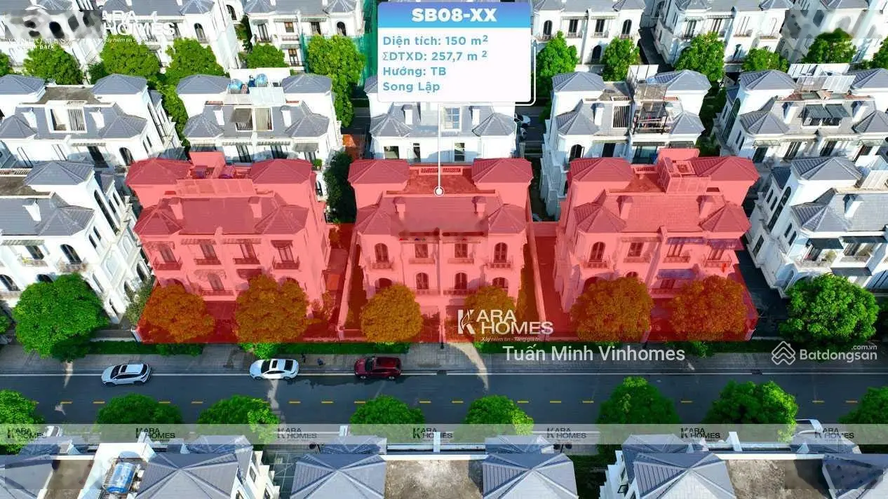 Bán căn biệt thự song lập Sao Biển SB08, 150m2, hỗ trợ vay 70% trong 30 năm, LS 2 năm đầu 6,5%