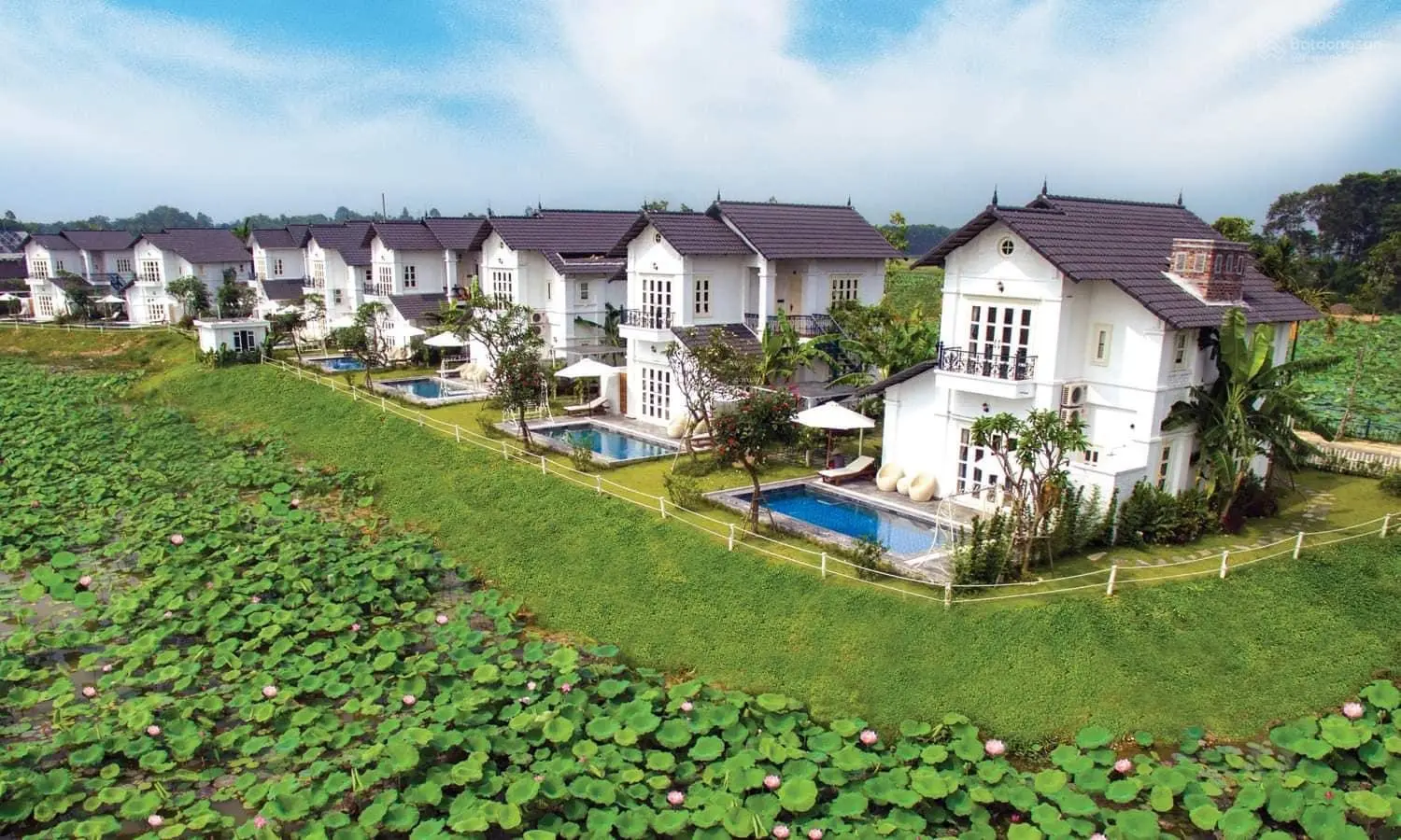 Quỹ Villa Vườn Vua Resort Thanh Thủy, View hồ sen, khoáng nóng, 40 tiện ích nghỉ dưỡng tuyệt đỉnh