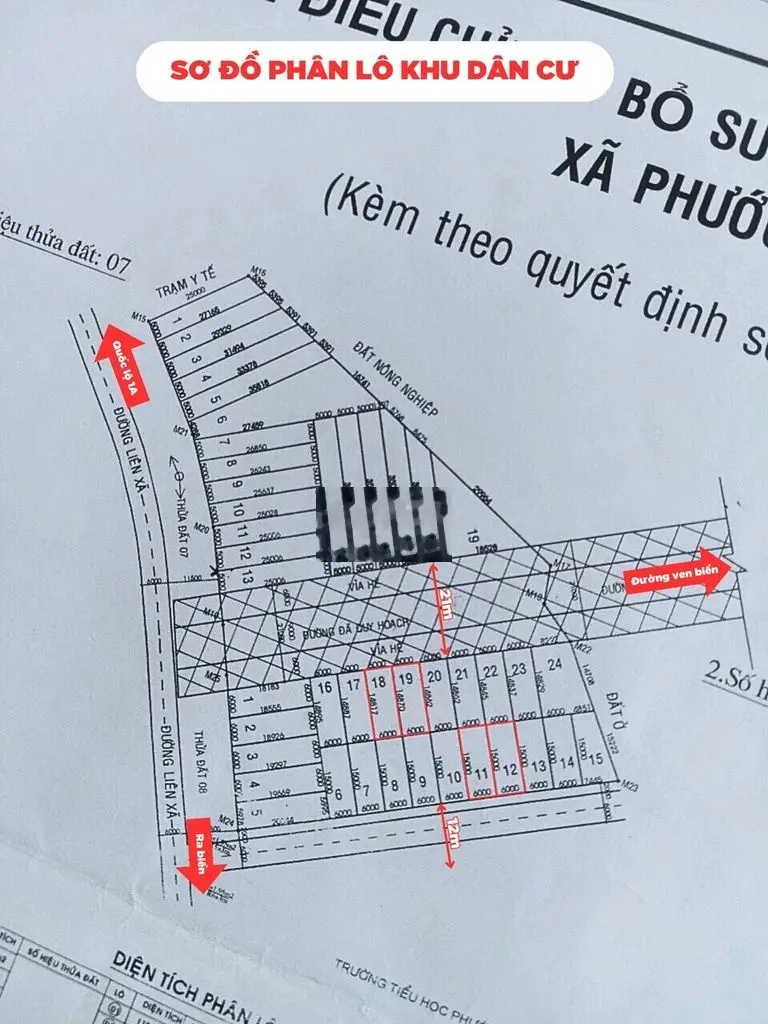 Đất biển liền kề KDL Cổ Thạch, cách biển chỉ 500m, đường lớn 21m