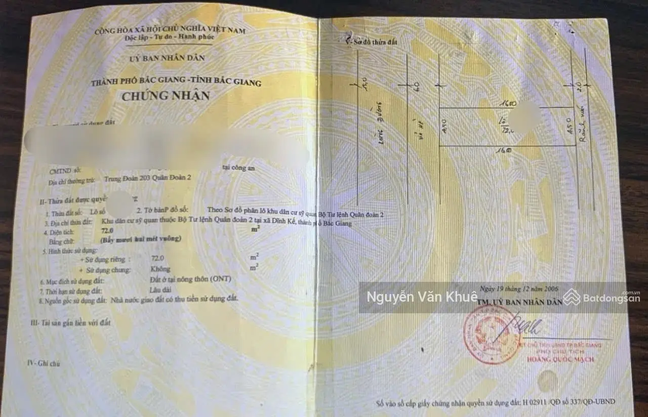 Chính chủ bán đất mặt đường Hoàng Văn Thụ giao với LHP, diện tích 72m2, sẵn nhà 2 tầng cho thuê