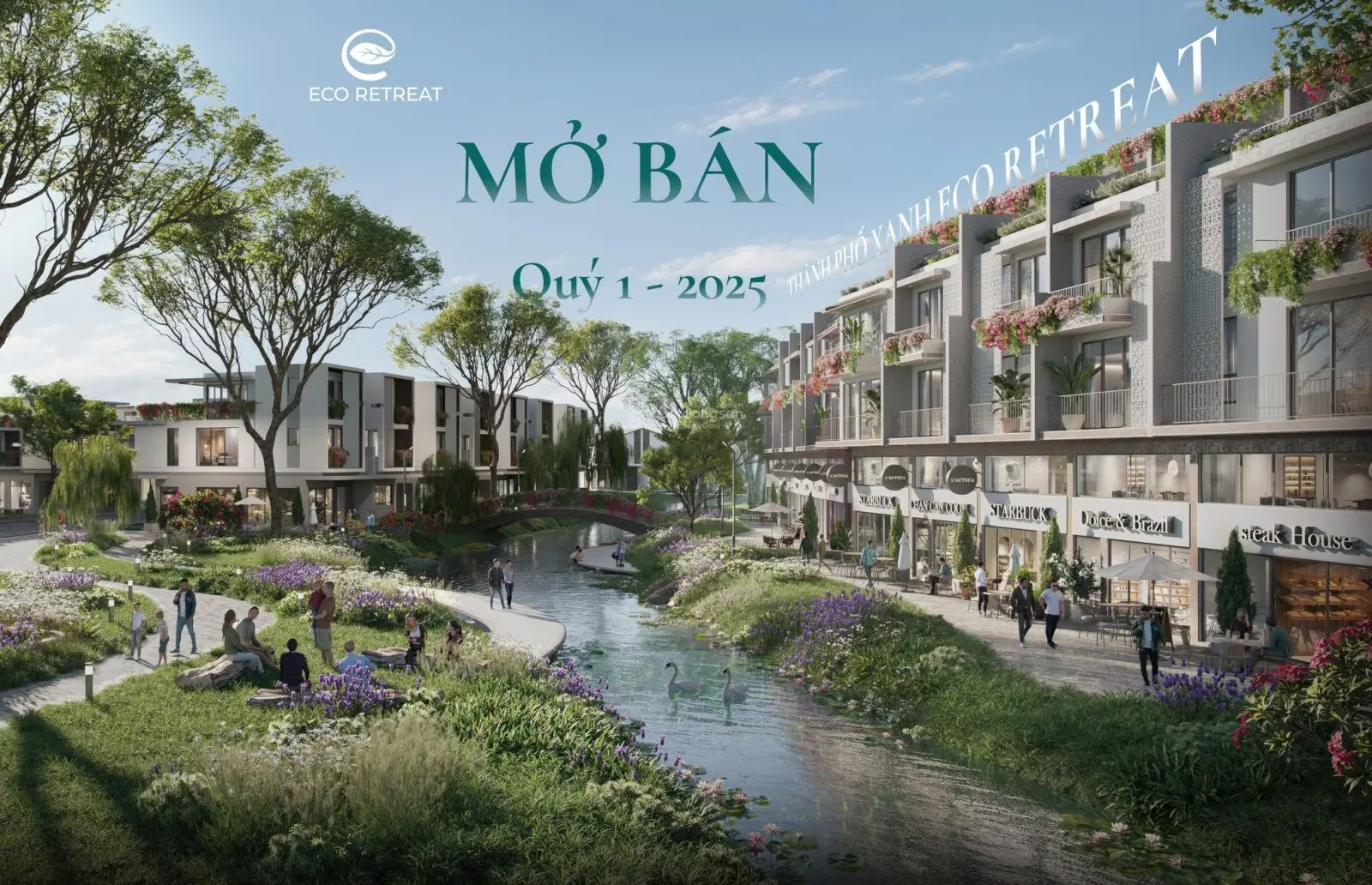 Nhận booking giai đoạn 1 nhà phố, biệt thự eco retreatlong an