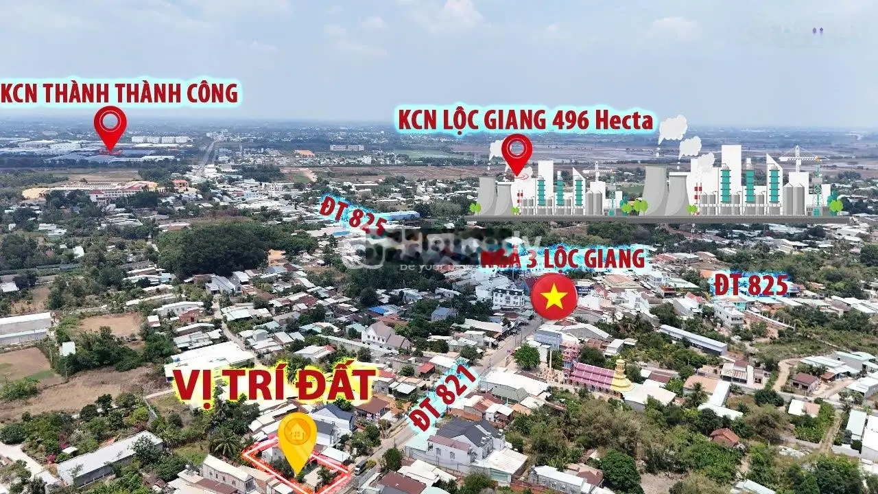 Nhà mặt tiền ĐT 821 rộng 761 m2 thổ cư, trung tâm chợ, liền kề 2 KCN Đức Hòa, Long An