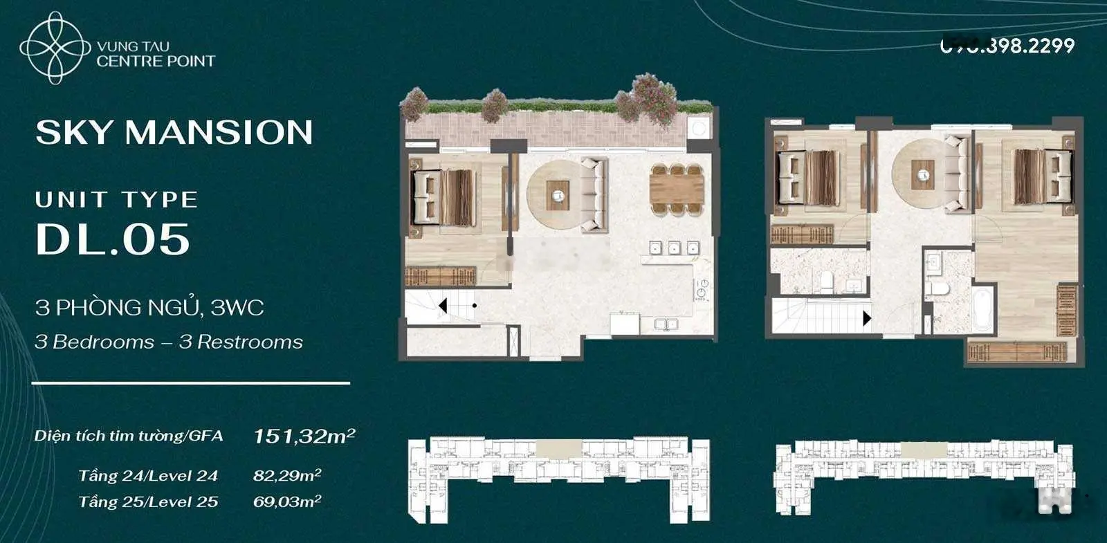 Bán Sky Mansion penthouse căn góc đẹp nhất Vũng Tàu Centre Point TT 20% nhận nhà. LH 0908 982 ***