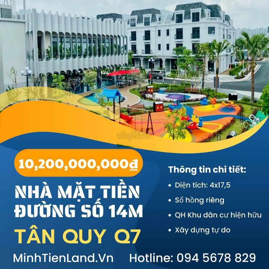 Bán nhà mặt tiền đường số Tân Quy Quận 7 gần Lottemart