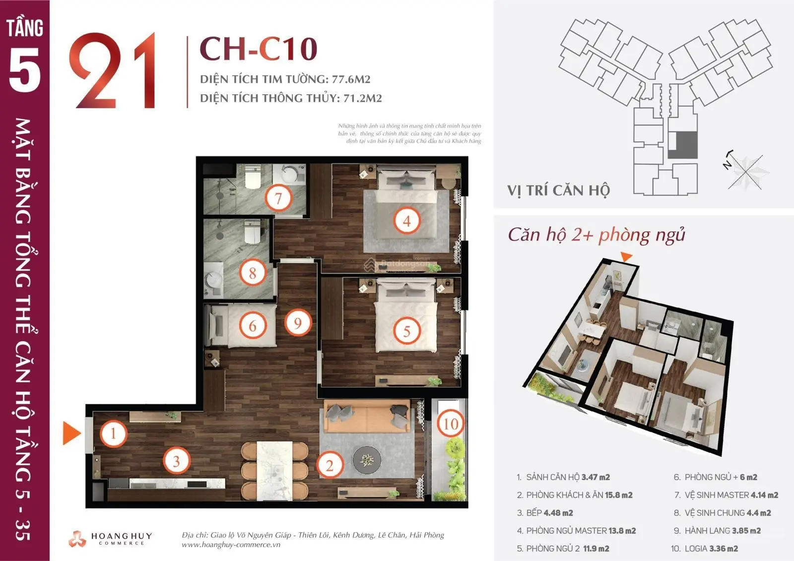 Bán căn CH21 Hoàng Huy Commerce - 2.5 ngủ view cầu rào 2 đẹp nhất dự án