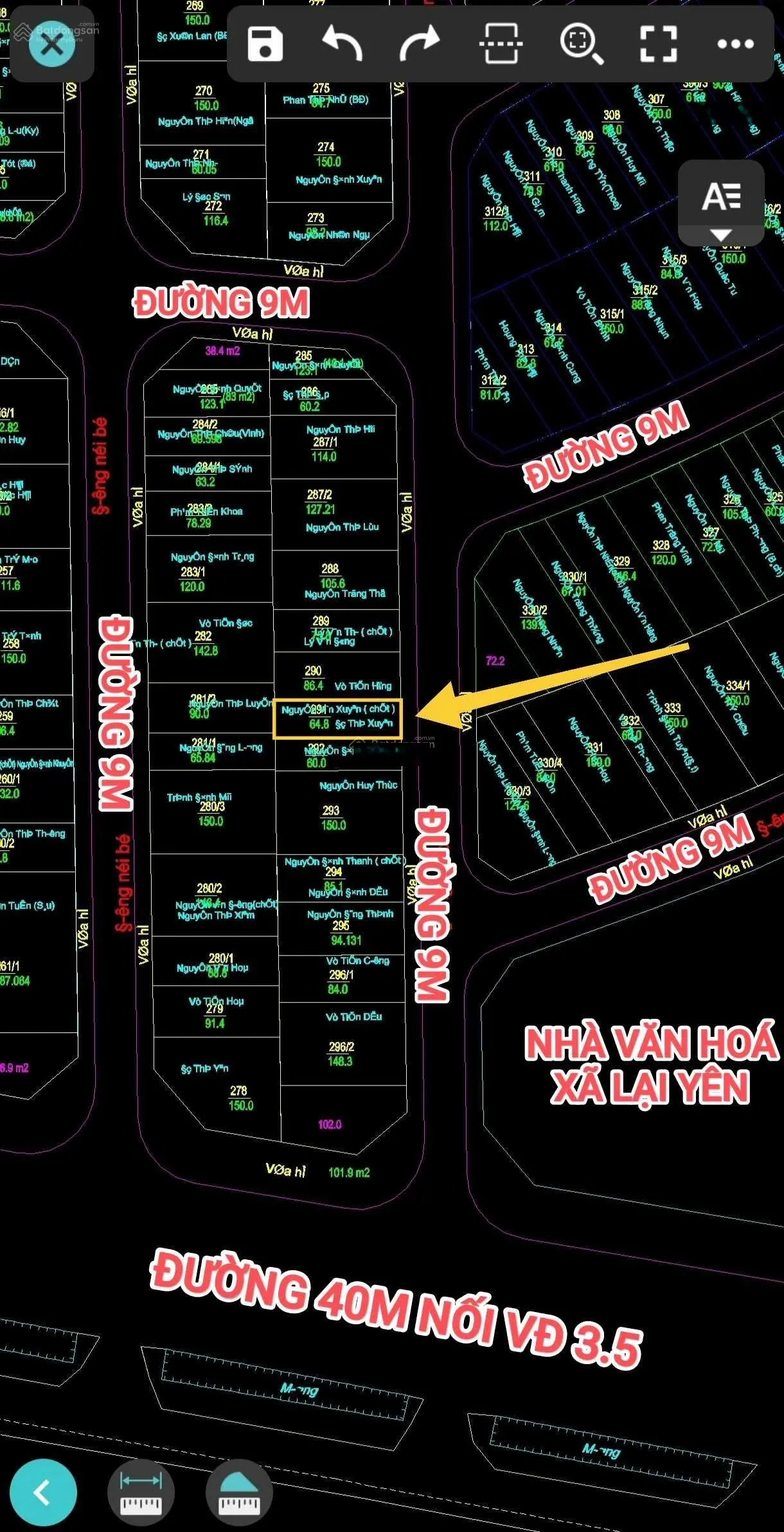 Bán nhanh mảnh đất khổ đẹp 64.8m2 mặt tiền rộng 4.32m xây nhà thoáng. Ngay gần đường 40m rẽ vào