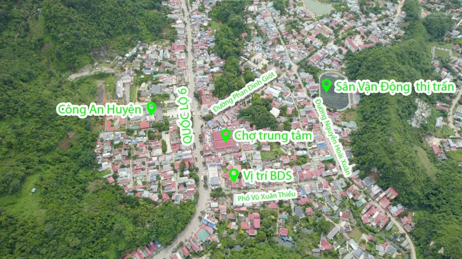 Bán đất mặt phố ngay Vũ Xuân Thiều TK6 Mộc Châu diện tích 758m2