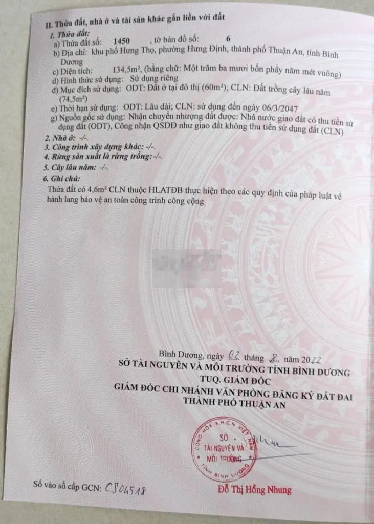 Đất Mặt Tiền Hưng Định 10 gần đường CMT8 Chợ Búng