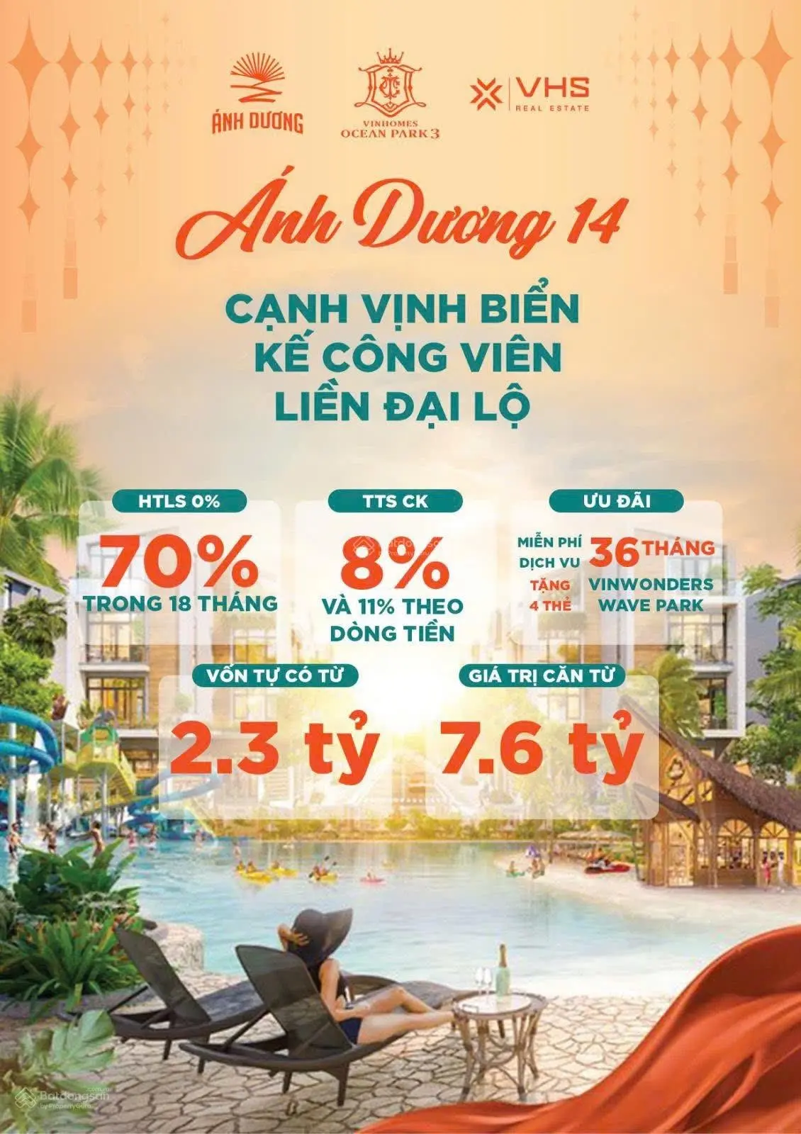 Bán LK 54m2 Ánh Dương, giá chỉ 7.6 tỷ, xây 5 tầng đẹp tại Vin Ocean Park 3