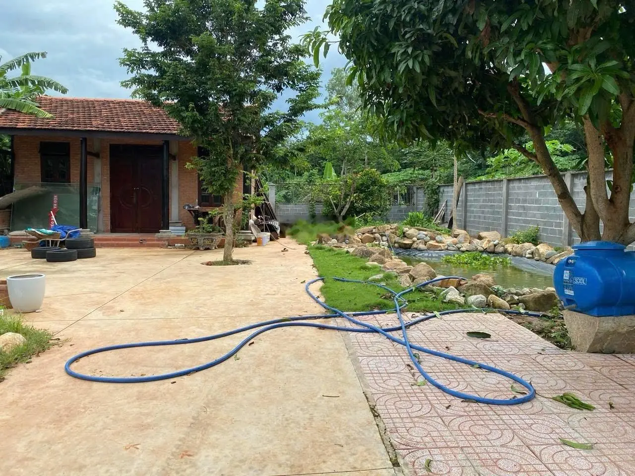 Bán 1,5 sào Long Phước Bà Rịa ngang 17.3m có 75m2 thổ cư, sẵn nhà gỗ và vườn trái cây giá 5,2 tỷ