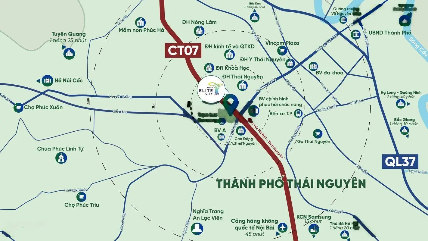 Mở bán quỹ căn hộ 2PN, 3PN tại Tecco Elite City Thái Nguyên - Vốn 800 triệu, cho thuê 245 triệu
