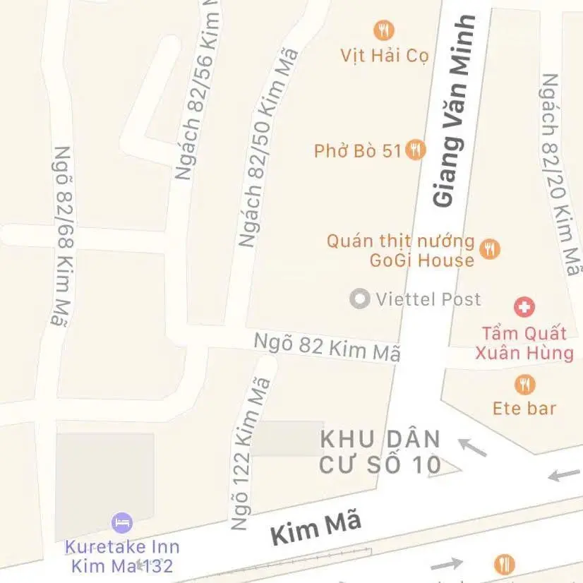Nhà mặt ngõ Kim Mã, 9 tỷ, 7 tầng thang máy, DT sổ 34.2m2 (Ba Đình)