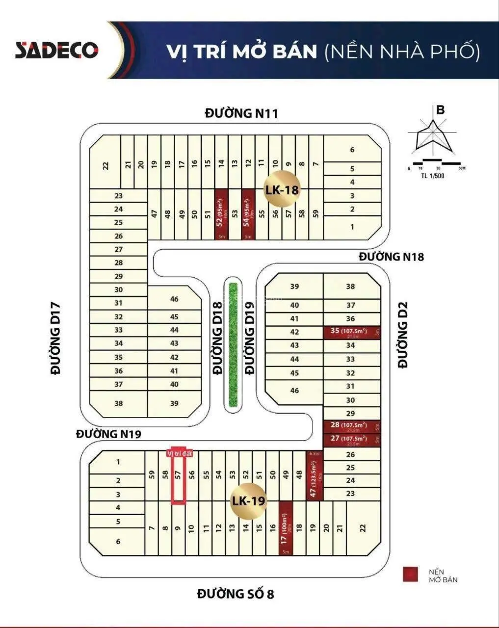 Bán đất nền KDC Long Hậu - DT: 100 m2, đường đôi - giá chỉ 2ty150 hạ tầng đẹp