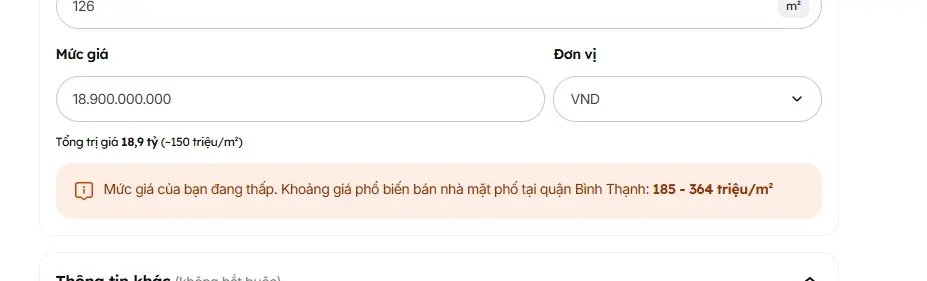 Bán Mặt Tiền Bạch Đằng P24 Diện tích 126m2 Đoạn đẹp Đơn giá 150tr/m2 Còn TL Quá rẻ đáng đầu tư