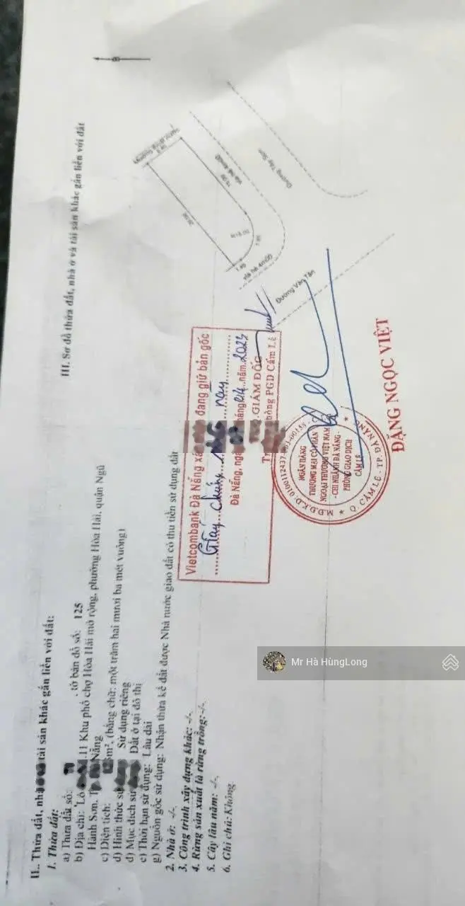 Bán lô Góc Ngã 3 Văn Tân Và Tây Sơn, Khu Phố Chợ non nước, Dt : 123m2