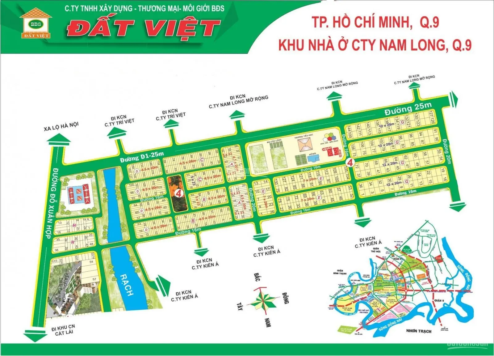 Bán đất khu dân cư Nam Long, Phước Long B, Quận 9, sổ đỏ riêng chính chủ