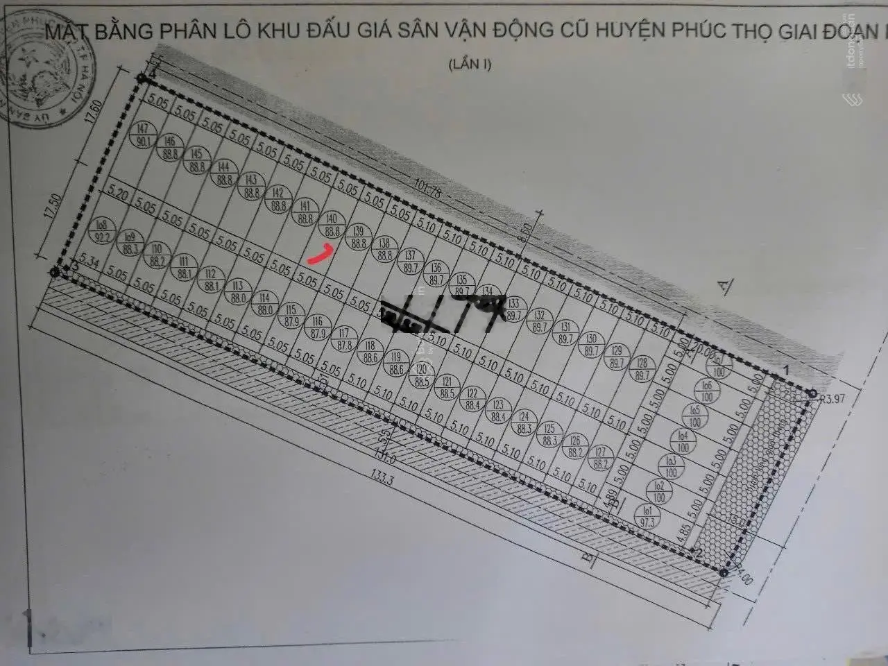 Bán đất đấu giá SVĐ Phúc Thọ, giá ưu đãi 35 triệu/m2, DT 88m2 - đẹp - nhiều tiện ích