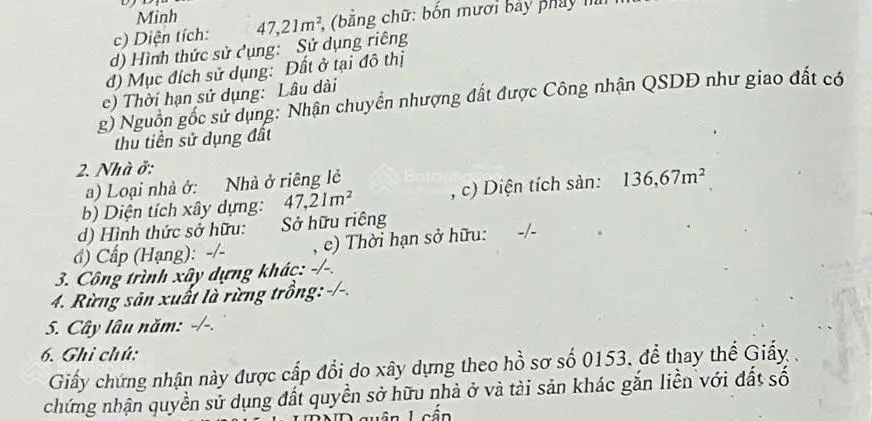 Bán nhà 1 trệt 2 lầu cách chợ Bến Thành 800m, giá nhỉnh 220tr/m2, thu nhập 300tr/năm