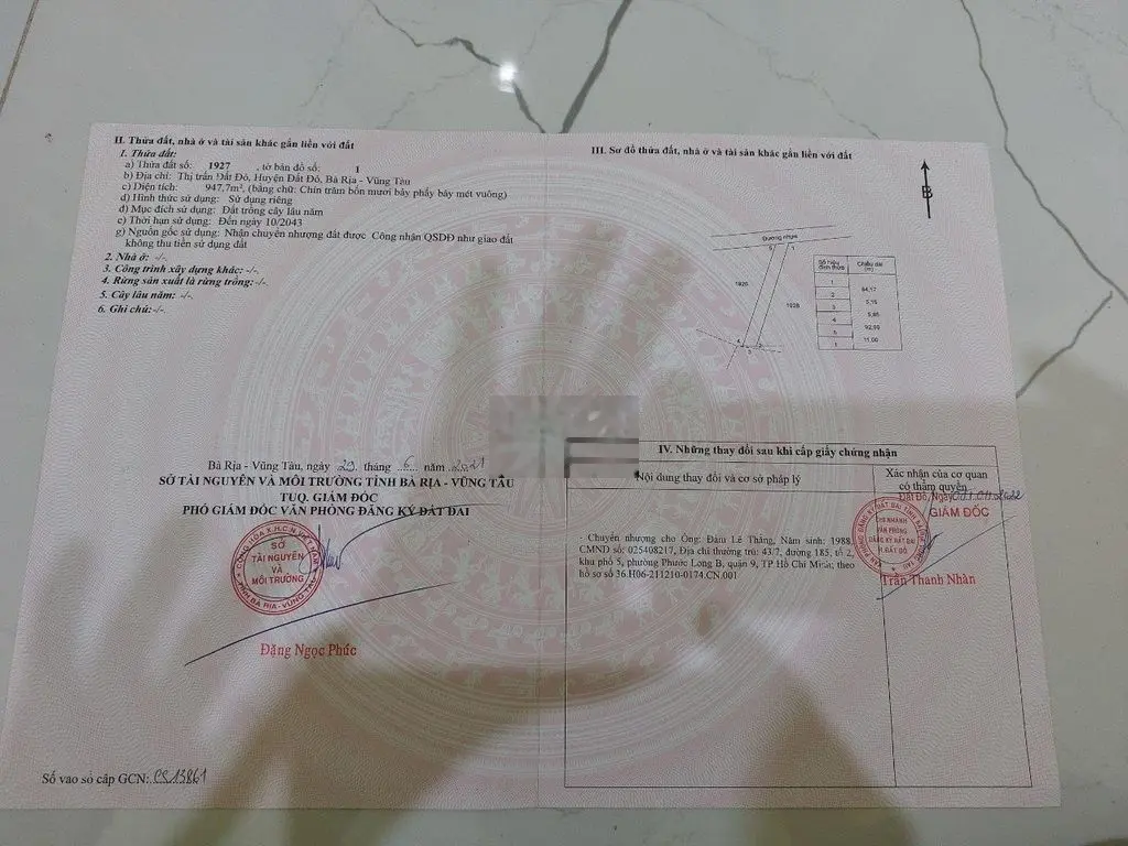 BÁN GẦN SÀO ĐẤT MT ĐƯỜNG NHỰA PHẠM DUY TRINH - ĐẤT ĐỎ GIÁ 1,85 TỶ