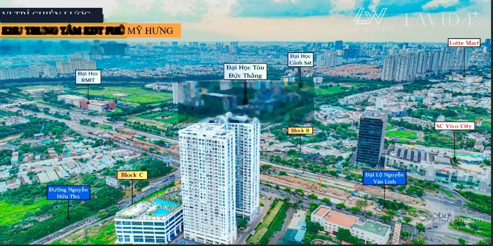 Căn hộ Lavida, đối diện Vivo City Q7, gần RMIT, 1PN, mặt tiền Nguyễn Văn Linh, 2tỷ8, chiết khấu 5%