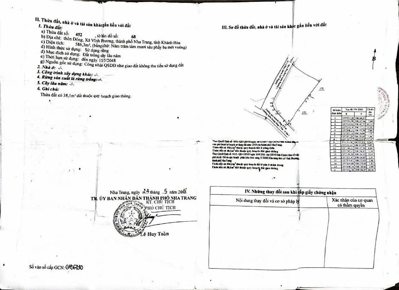 Nhà vườn đẹp, gần sông mát mẻ tại xã Vĩnh Phương, Nha Trang. DT 693m2. Có hơn 100m2 thổ cư. 13tr/m2