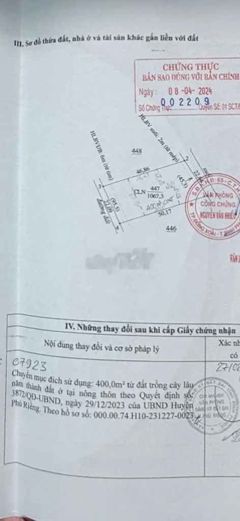 Bán đất 1000m2 đường lên nhựa gần ủy ban, trường học giá 500 triệu tại DT 741, Xã Tân Tiến, Huyện Đồng Phú, Bình Phước