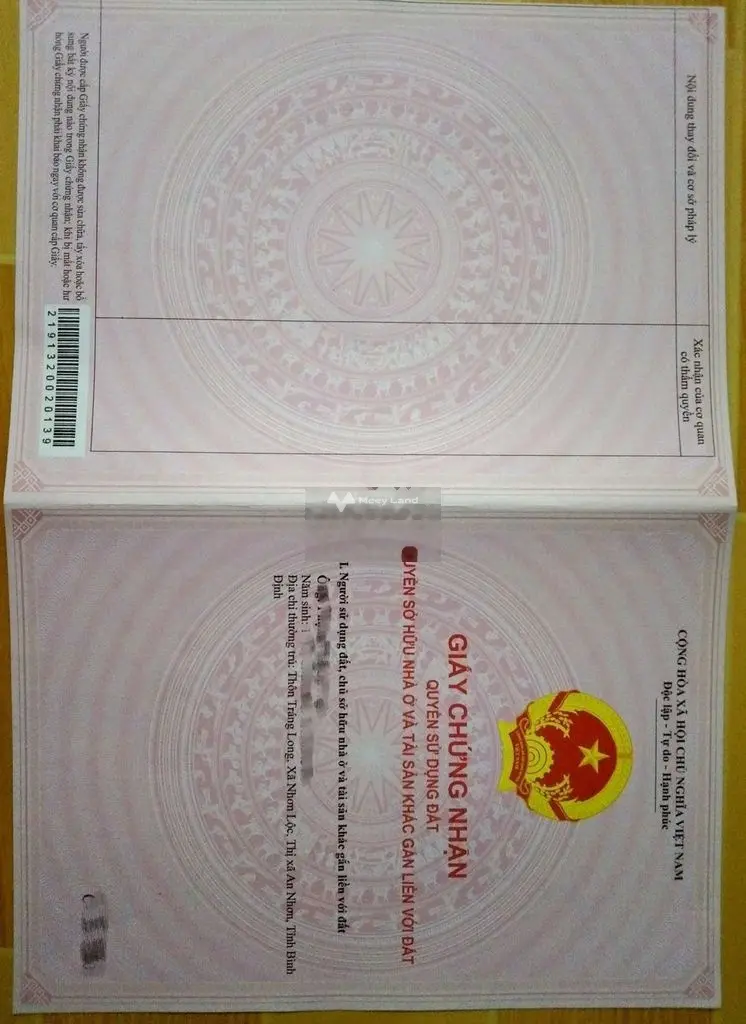 Bán đất khu vực trung tâm xã Nhơn Mỹ