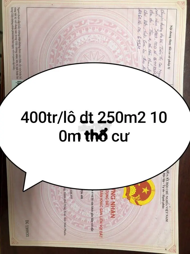 400tr/lô sổ sẵn ngay kdl sinh thái