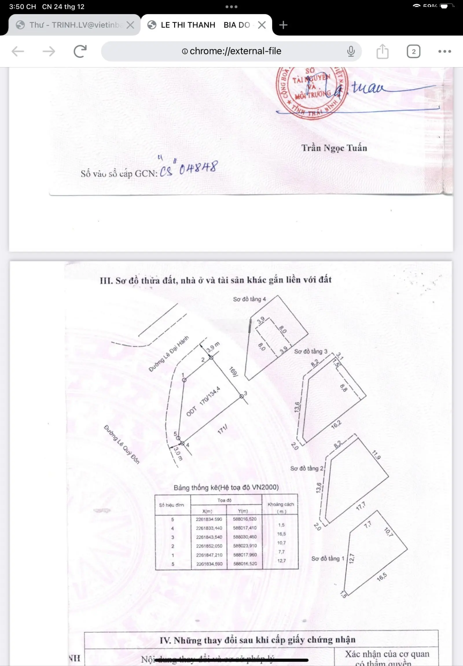 Bán nhà riêng lô đầu góc đối diện công viên Kỳ Bá, đẹp nhất tỉnh Thái Bình chính chủ 134.4m2