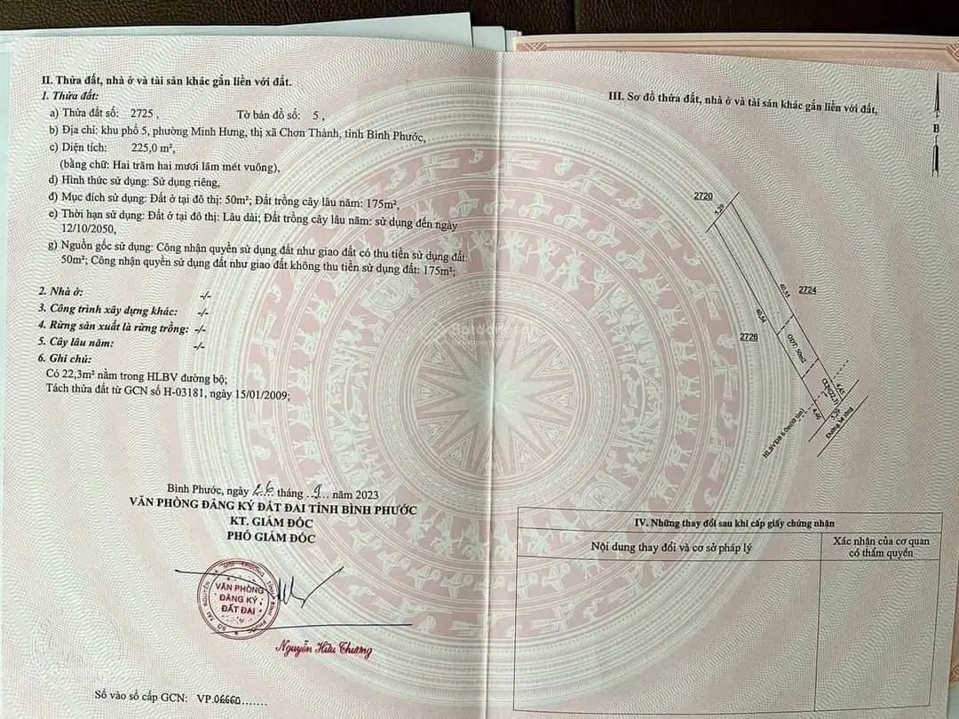 Đất Minh Hưng Chơn Thành ngay khu công nghiệp Sikico giá 250 triệu