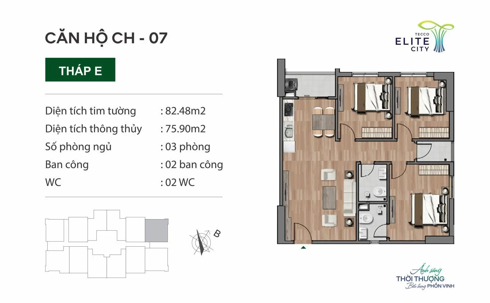 Bán căn 3PN góc 75.90m2 giá chỉ 1.6 tỷ, Nhà mới bàn giao ngay sẵn HĐ thuê 10,2 triệu