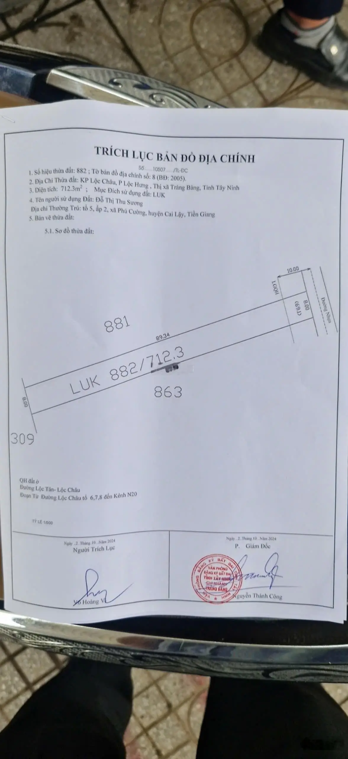 GẤP! Bán đất 712m2 tại Đường Lộc Châu - Lộc Tân, giá chỉ 1,25 tỷ VND