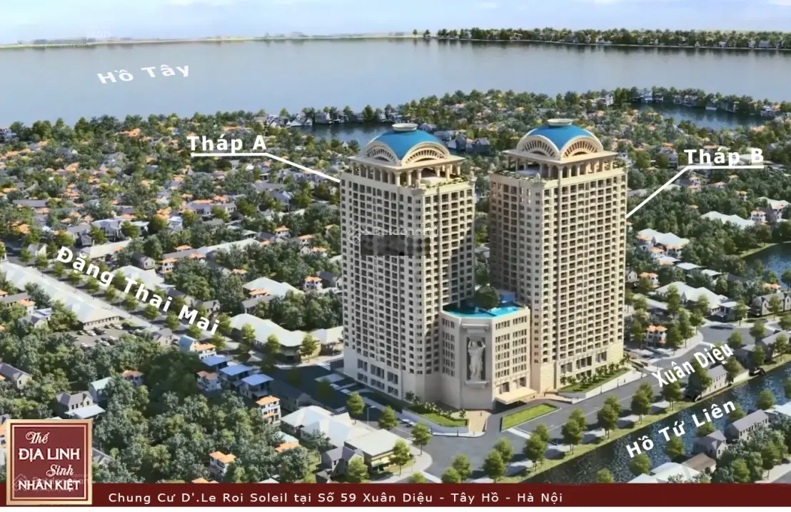 Căn hộ 4 ngủ vip mặt Hồ Tây 234m2, D. Le Roi Soleil 59 Xuân Diệu, giá 28,6 tỷ