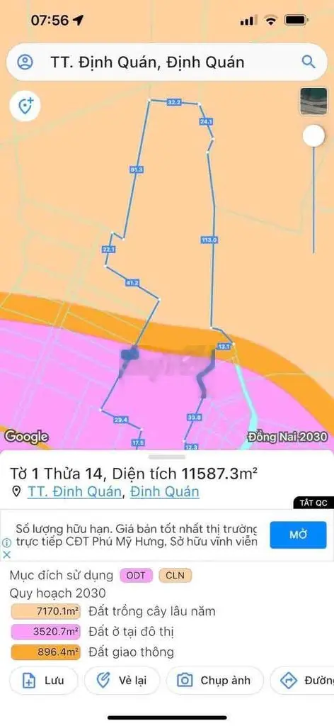 Bán lô đất đẹp tại tân hiệp 2, Thị trấn Định Quán