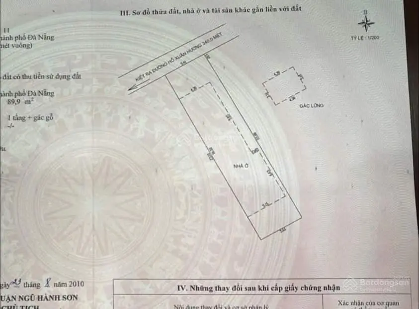 Bán lô đất kiệt 5m Võ Nguyên Giáp đối diện Furama cách bãi tắm 100m