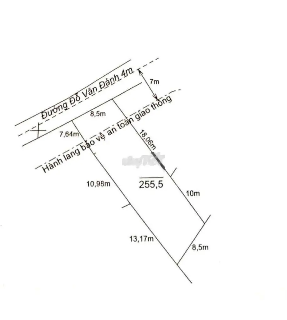 Đất thổ . 8,5 x 29m. Đường oto, cách nhựa 832 300m