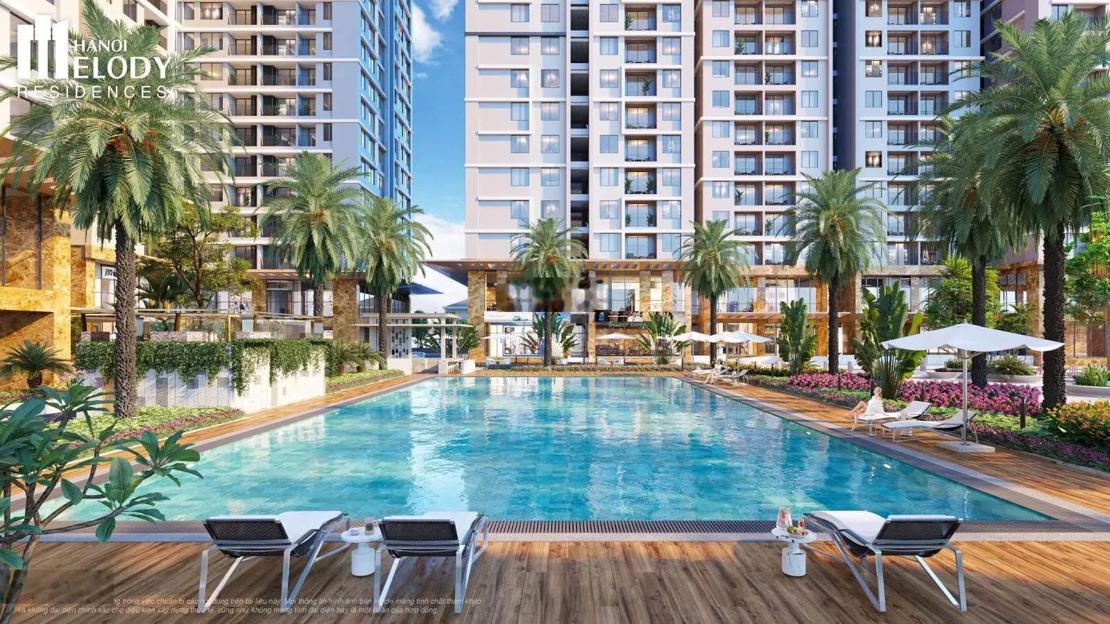 Dự án Melody Linh Đàm - điểm nhấn hồ bơi Aqua - 67m2, 2pn, View công viên. Chính thức nhận booking